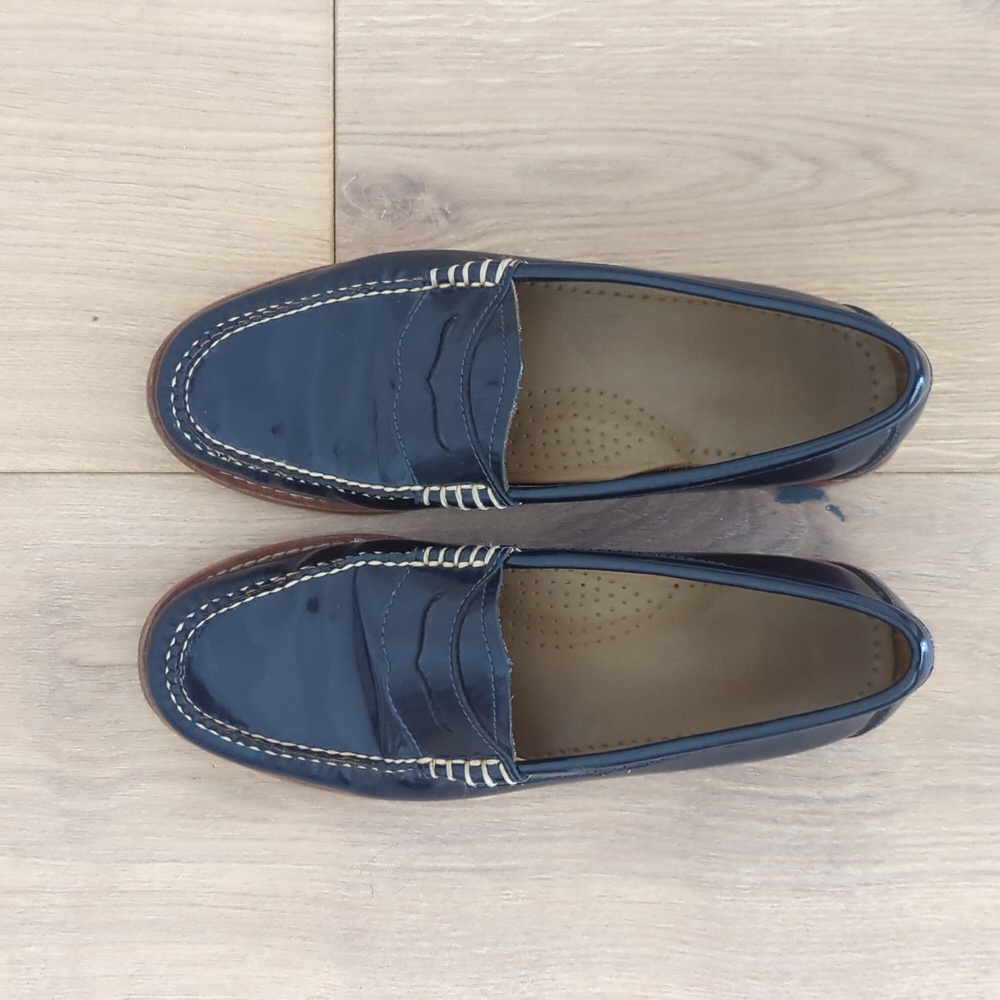 G.H.Bass Weejuns Leather Loafers Navy Blue Size 7